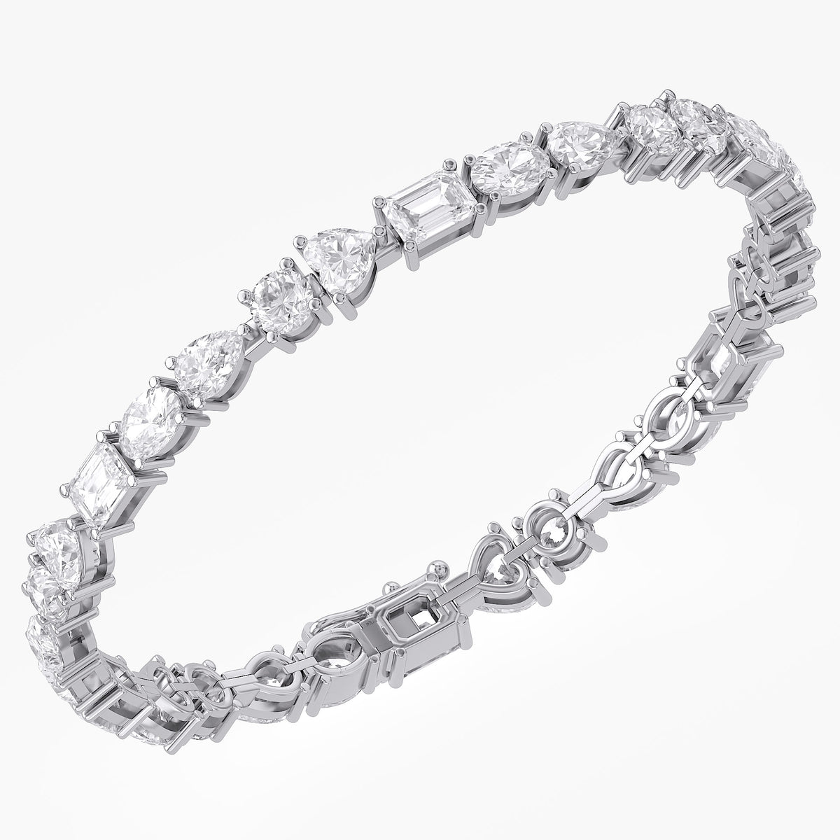 12.75 TCW Multi Shape Lab Grown Diamond Tennis Bracelet
