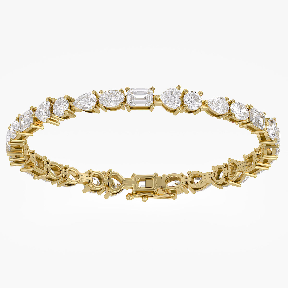 12.75 TCW Multi Shape Lab Grown Diamond Tennis Bracelet