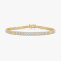 Round Shape 4.00 Carat Lab Grown Diamond Two Row Tennis Bracelet