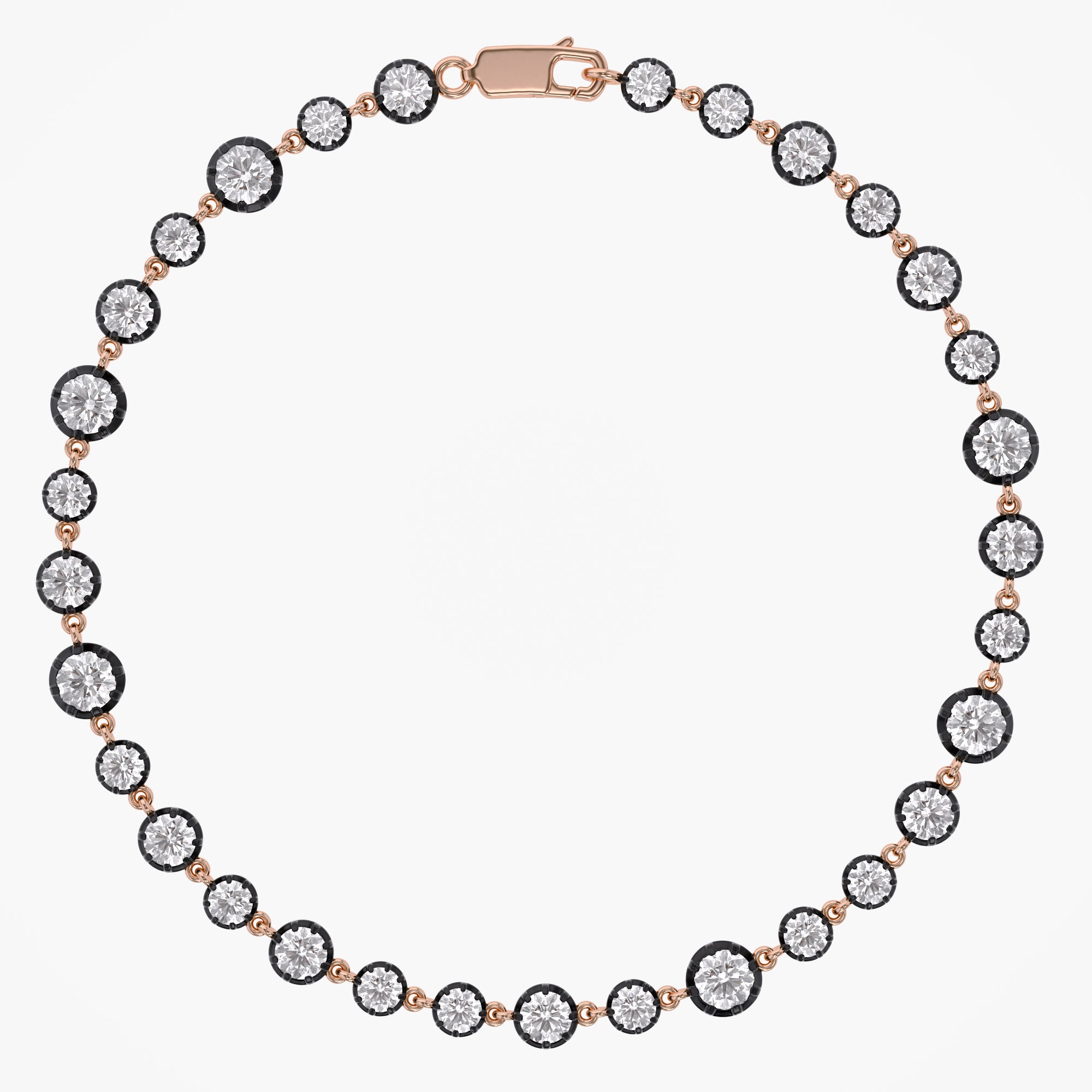 Round Shape 4.25 Carat Lab Grown Diamond Two Tone Bracelet