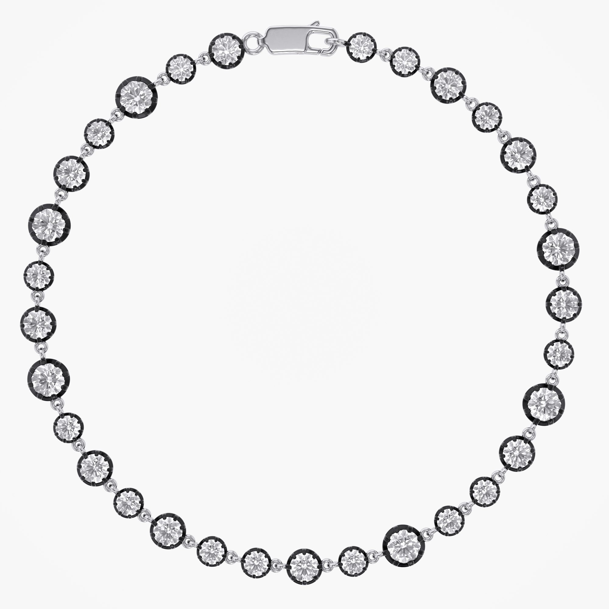 Round Shape 4.25 Carat Lab Grown Diamond Two Tone Bracelet