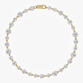 Round Shape 4.25 Carat Lab Grown Diamond Two Tone Bracelet