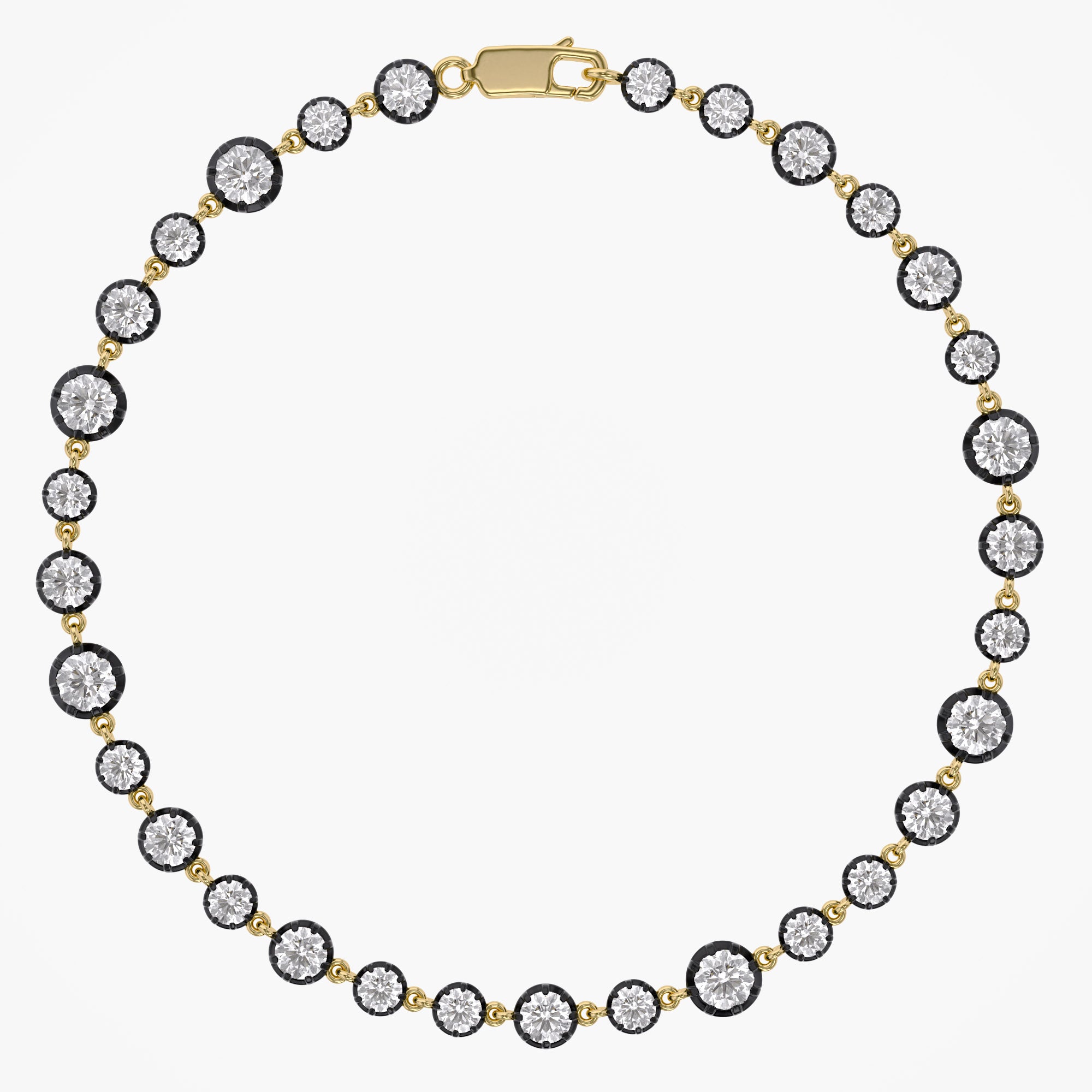 Round Shape 4.25 Carat Lab Grown Diamond Two Tone Bracelet