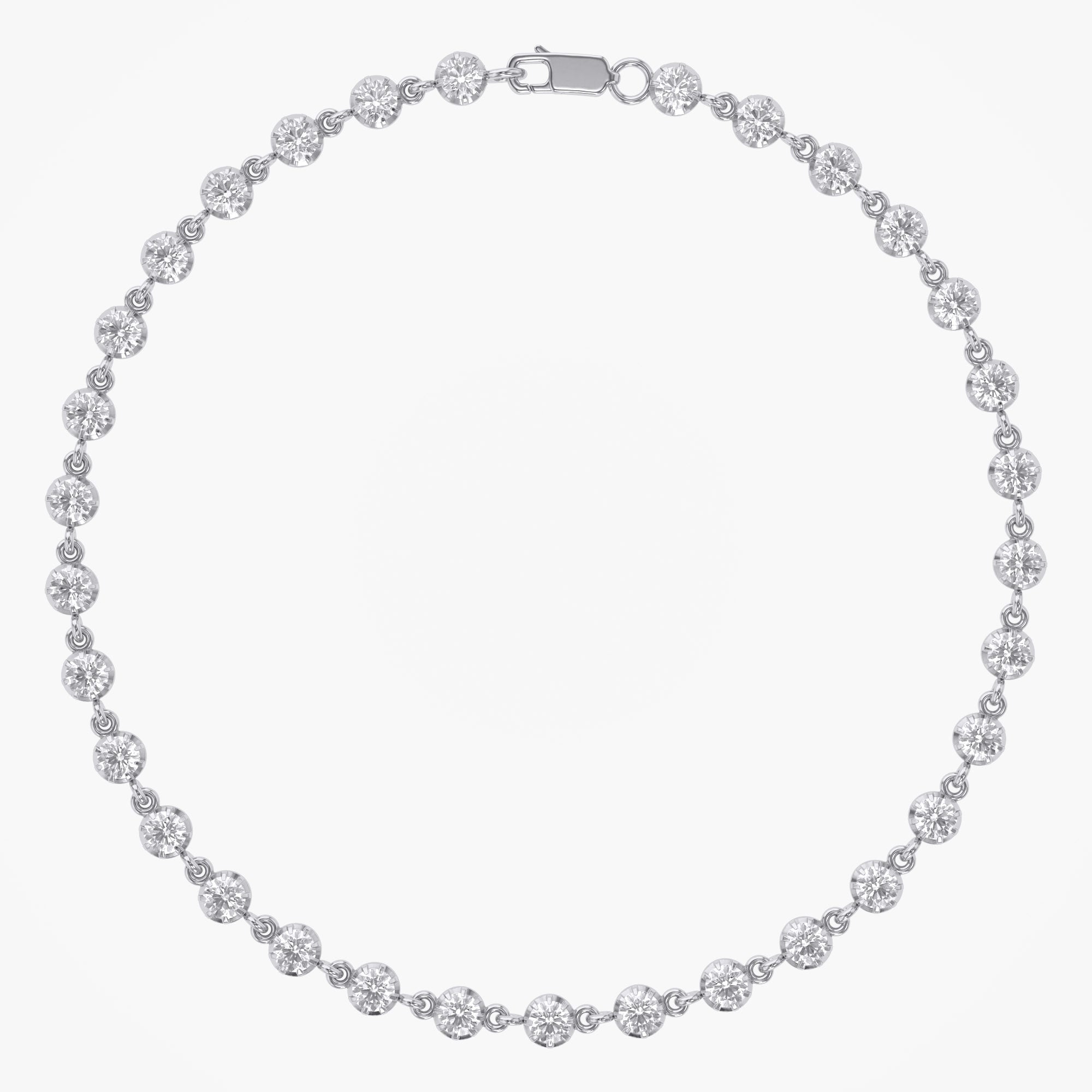 Round Shape 1.80 Carat Lab Grown Diamond Two Tone Bracelet