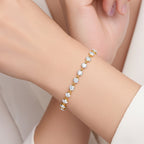 1.90 TCW Round Shape Lab Grown Diamond Two Tone Bracelet