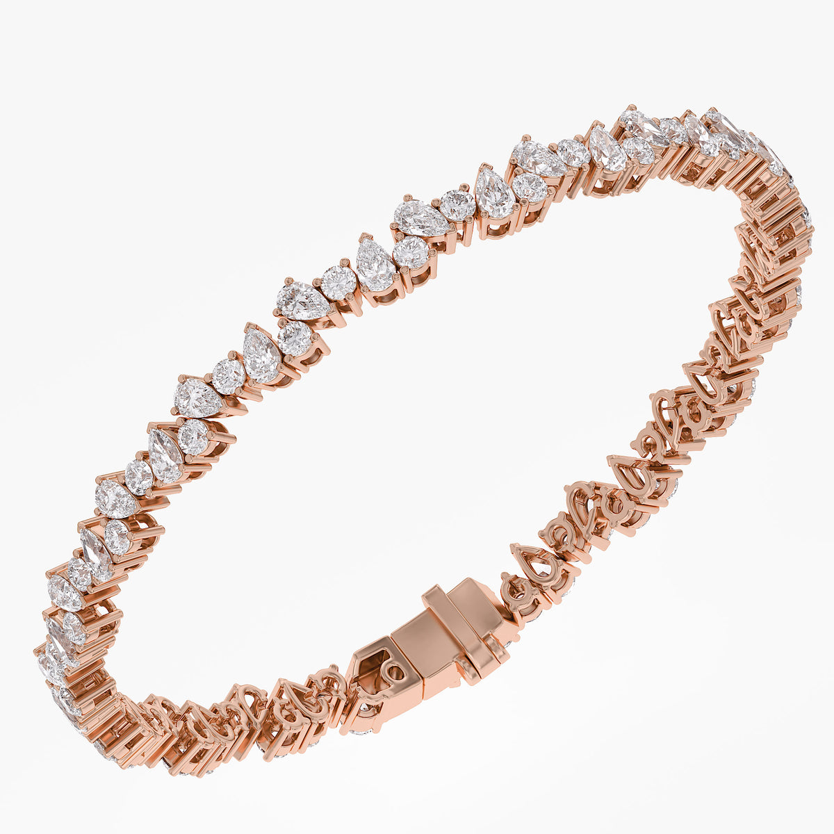 4.7 TCW Pear and Round Shape Lab Grown Diamond Tennis Bracelet