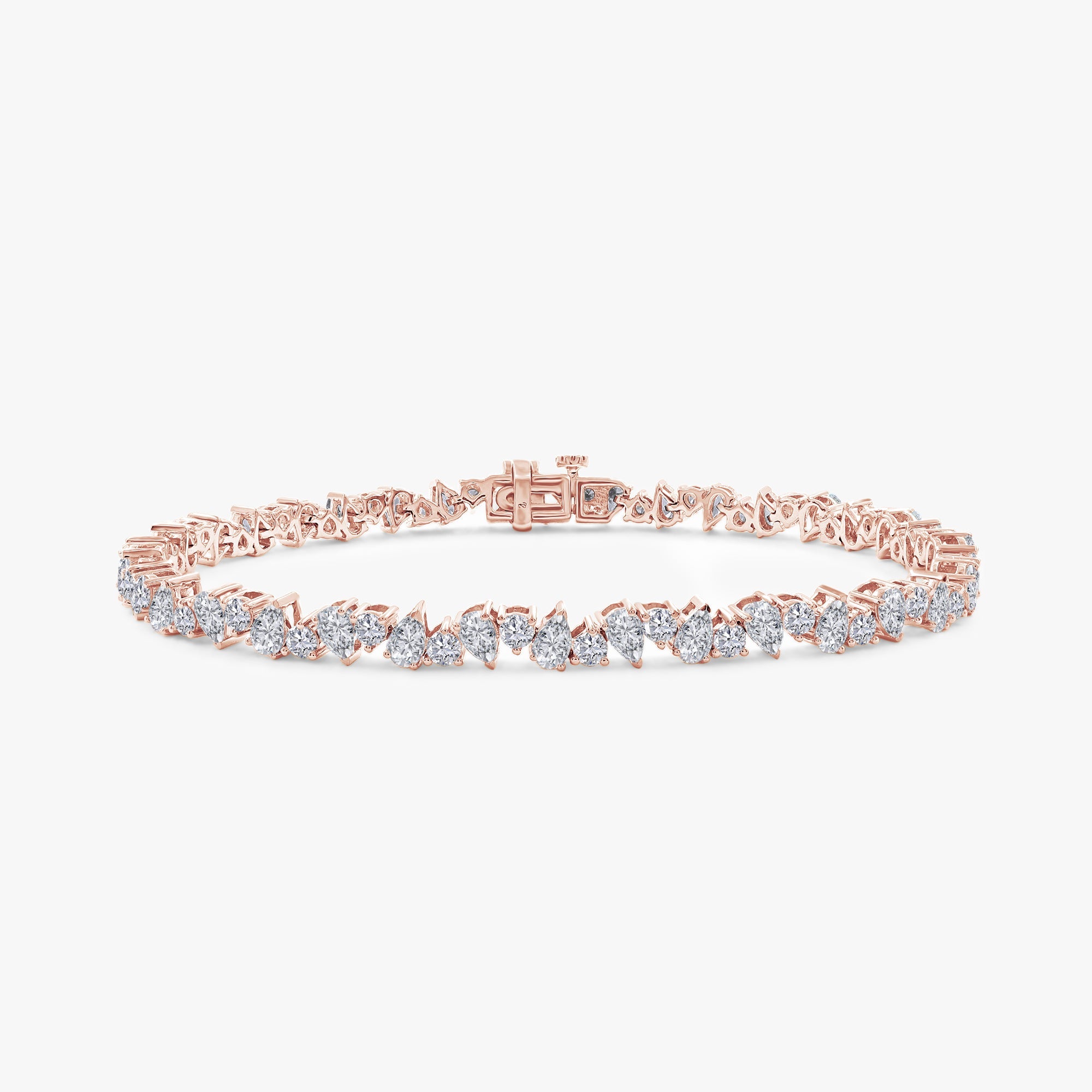 Pear and Round Shape 5.30 Carat Lab Grown Diamond Tennis Bracelet