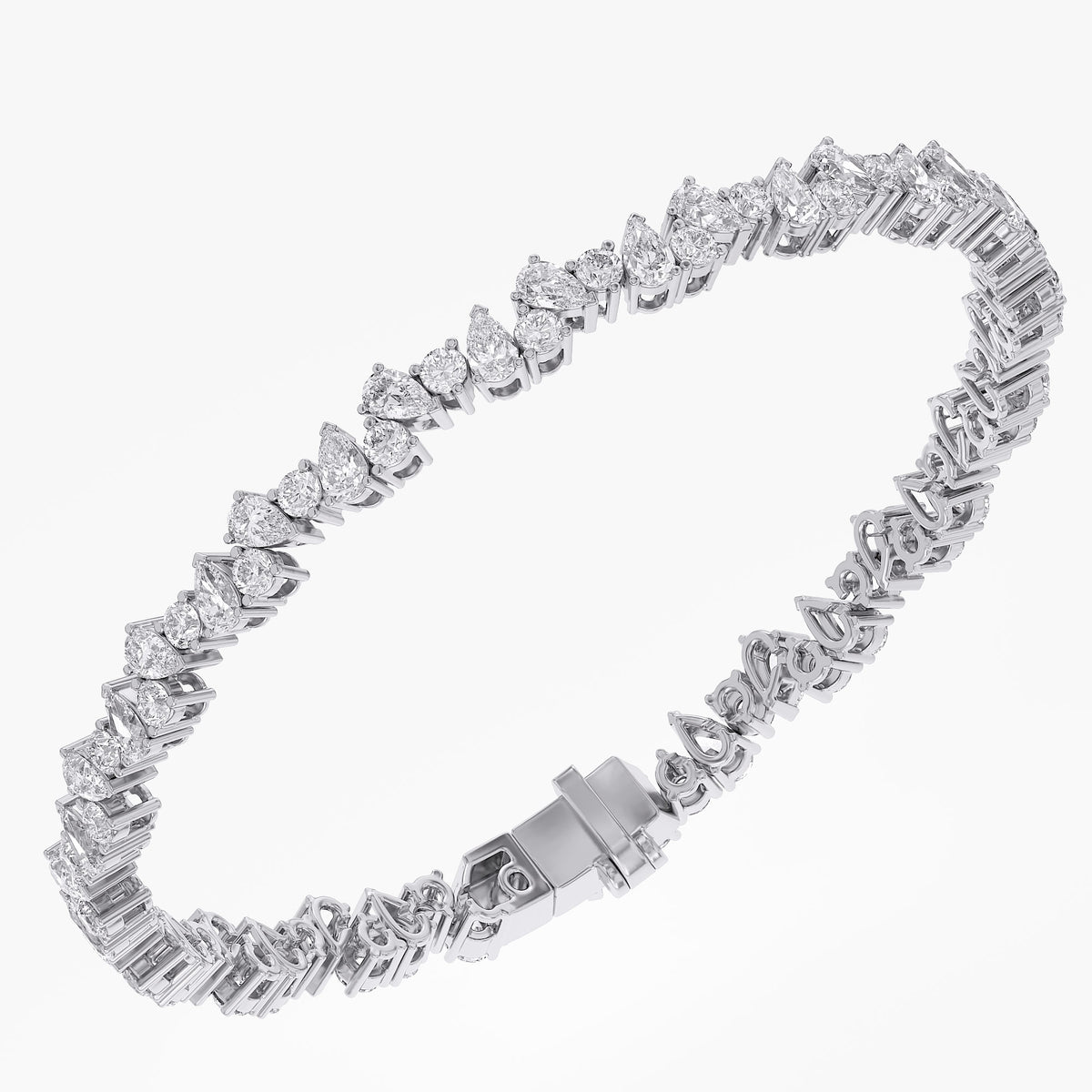 4.7 TCW Pear and Round Shape Lab Grown Diamond Tennis Bracelet