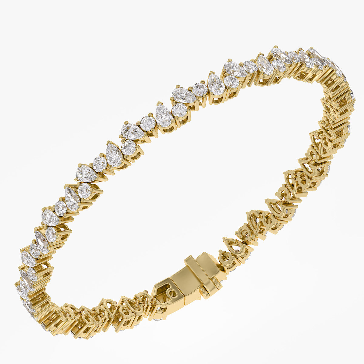 4.7 TCW Pear and Round Shape Lab Grown Diamond Tennis Bracelet