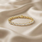 4.7 TCW Pear and Round Shape Lab Grown Diamond Tennis Bracelet
