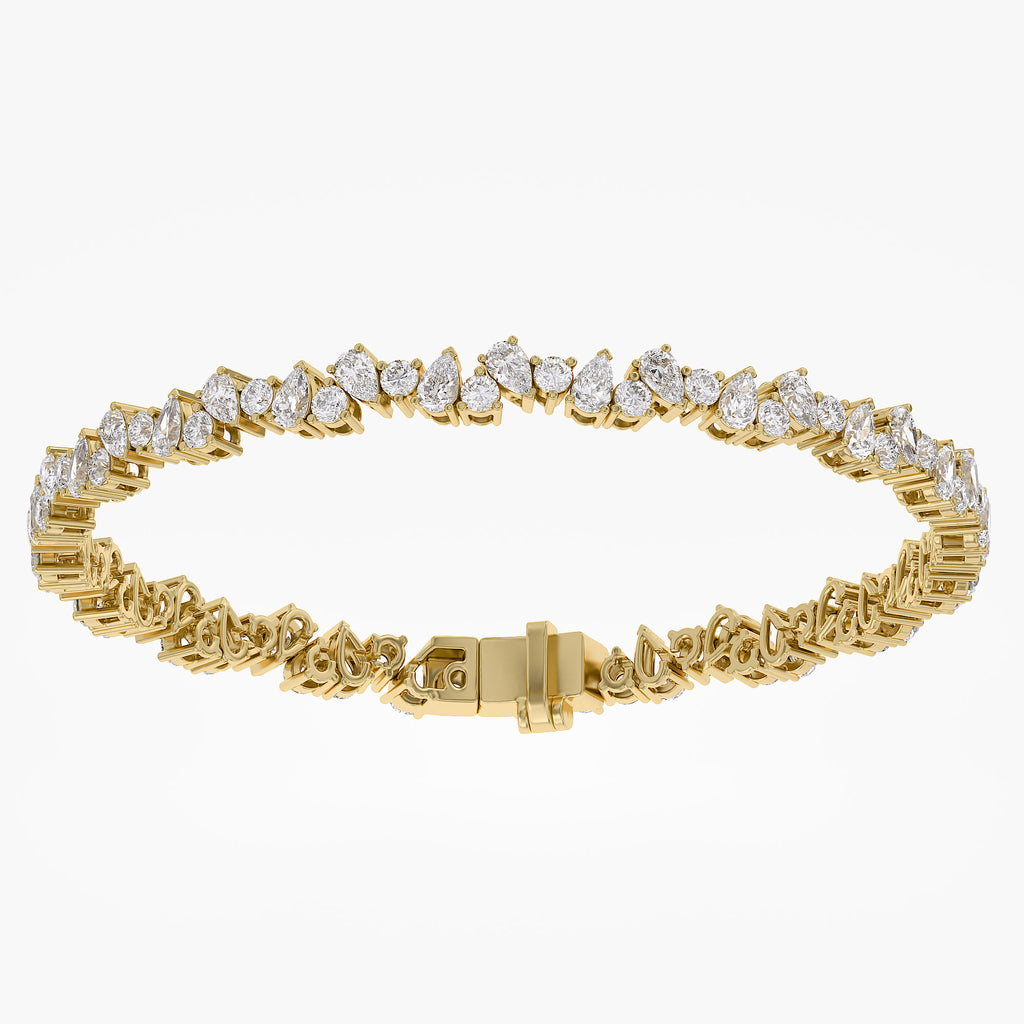 4.7 TCW Pear and Round Shape Lab Grown Diamond Tennis Bracelet