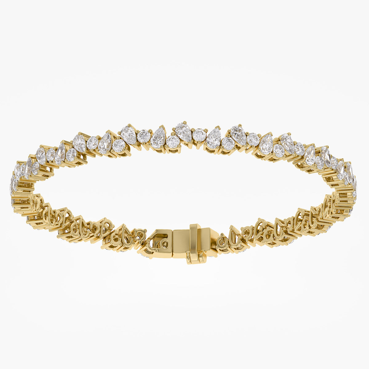 4.7 TCW Pear and Round Shape Lab Grown Diamond Tennis Bracelet