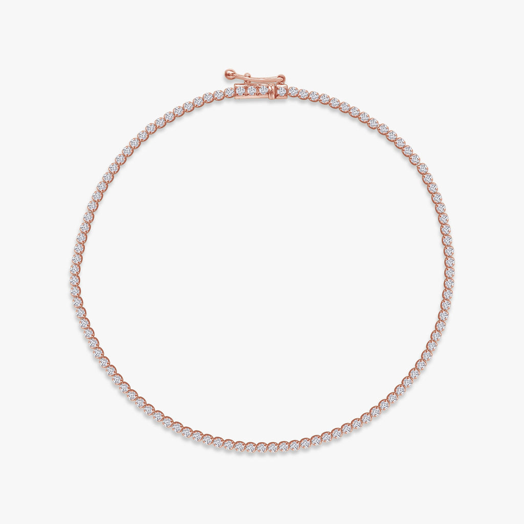 Round Shape 1.20 Carat Lab Grown Diamond Tennis Bracelet