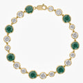 Round Shape 10.95 Carat Lab Diamond and Gemstone Georgian  Bracelet
