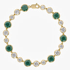 11.06 TCW Round Cut Lab  Grown Diamond and Gemstone Georgian  Bracelet