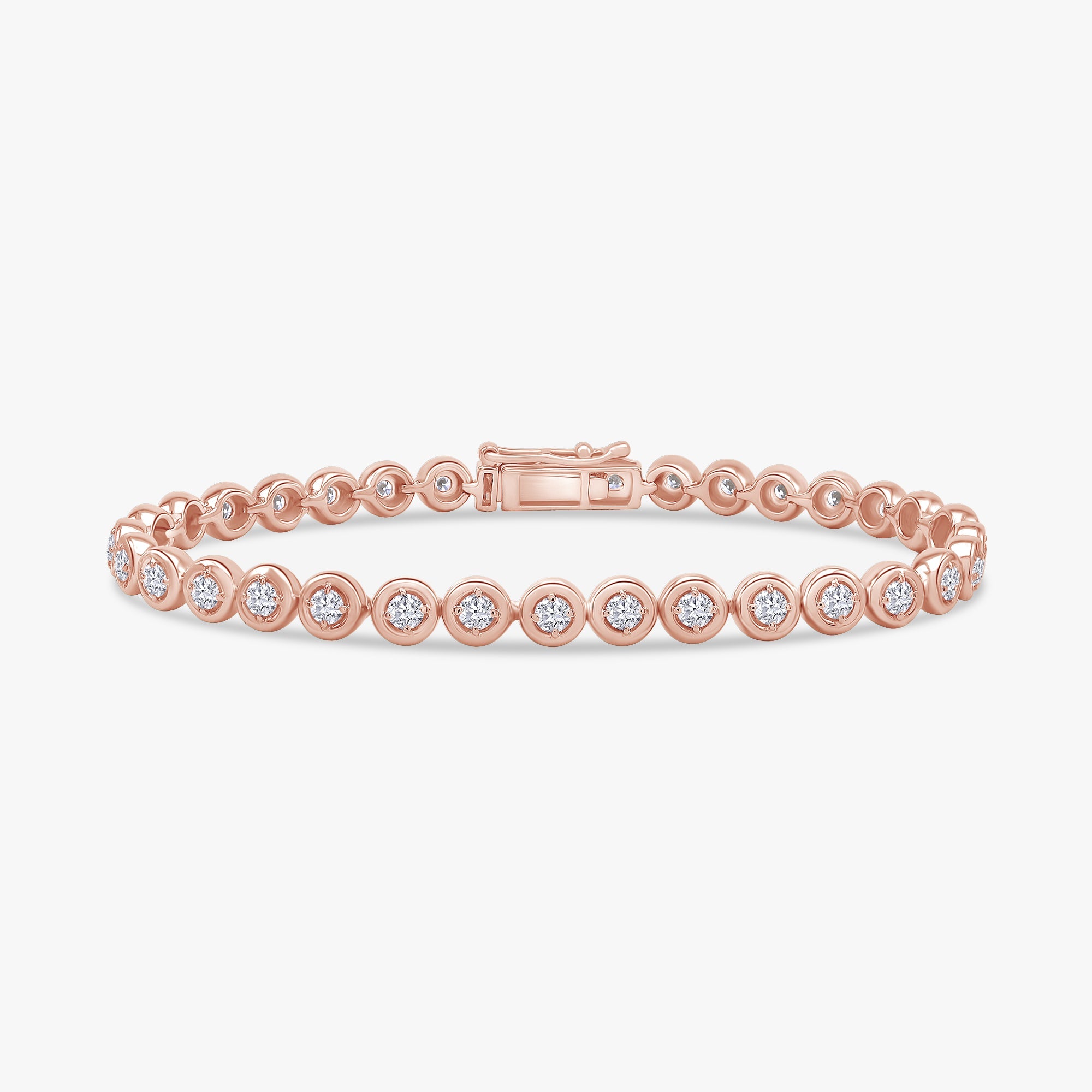 Round Shape 2.15 Carat Lab Grown Diamond Tennis Bracelet