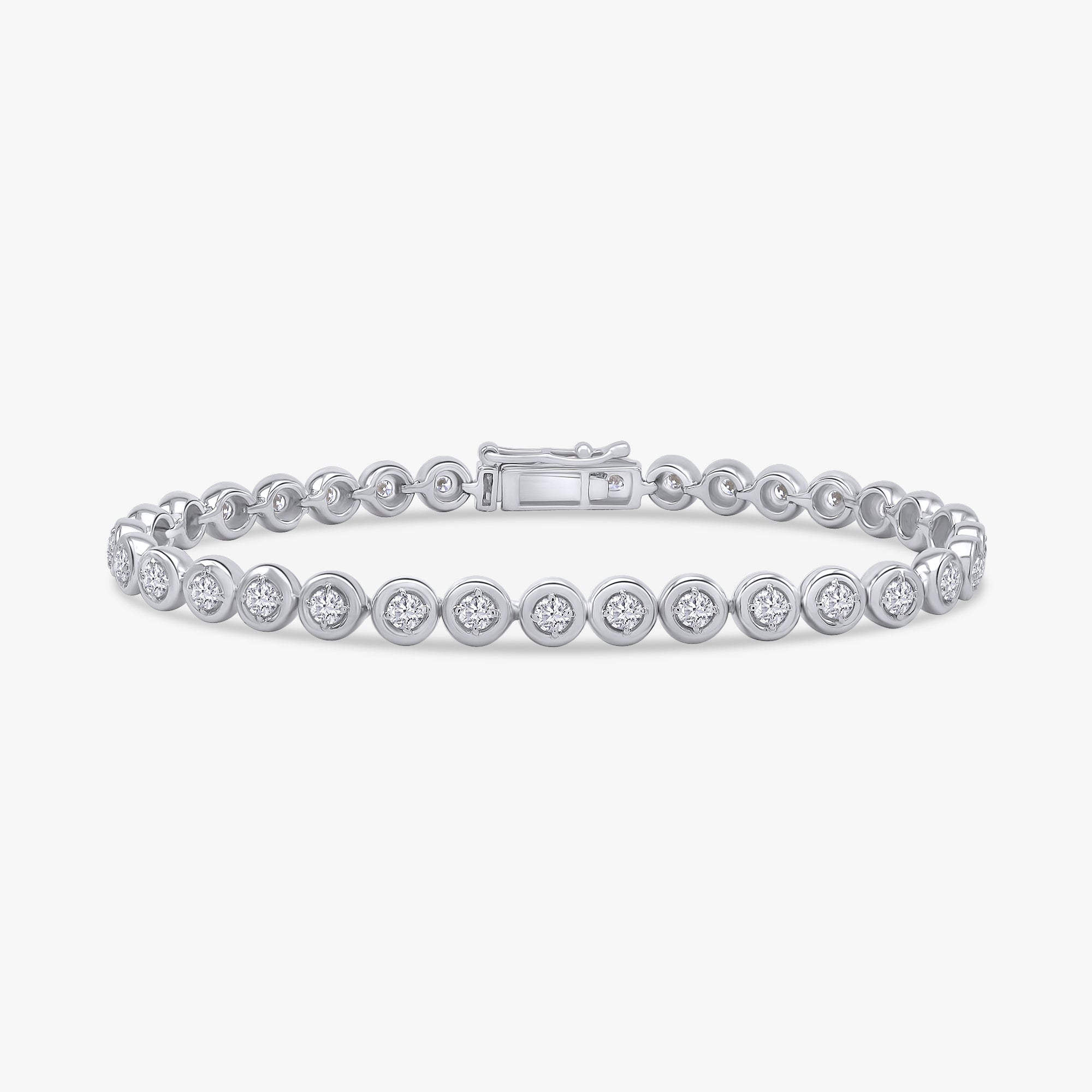 Round Shape 2.15 Carat Lab Grown Diamond Tennis Bracelet