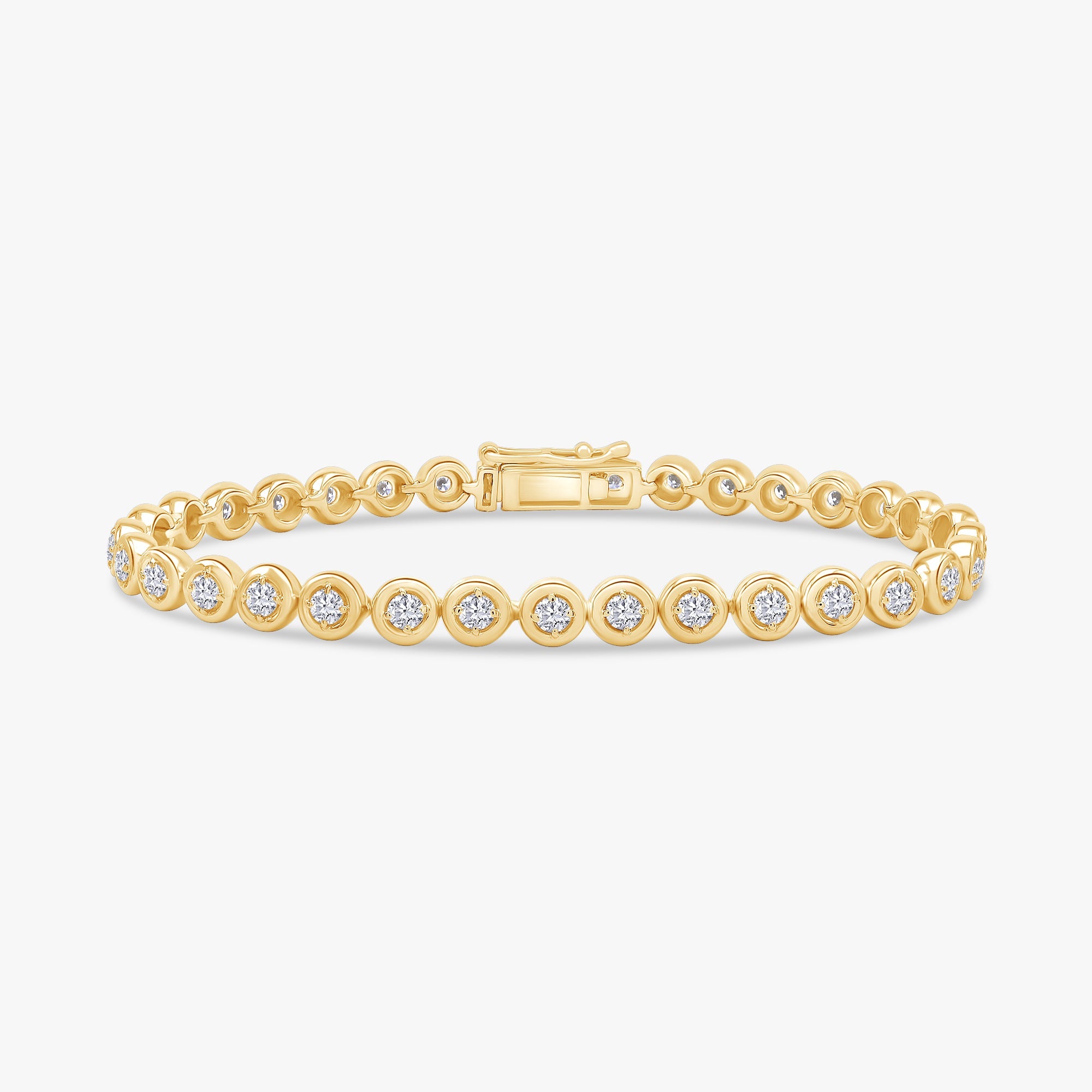 Round Shape 2.15 Carat Lab Grown Diamond Tennis Bracelet