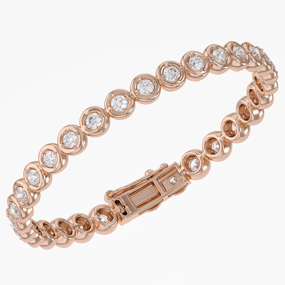 2.15 TCW Round Shape  Lab Grown Diamond Tennis Bracelet
