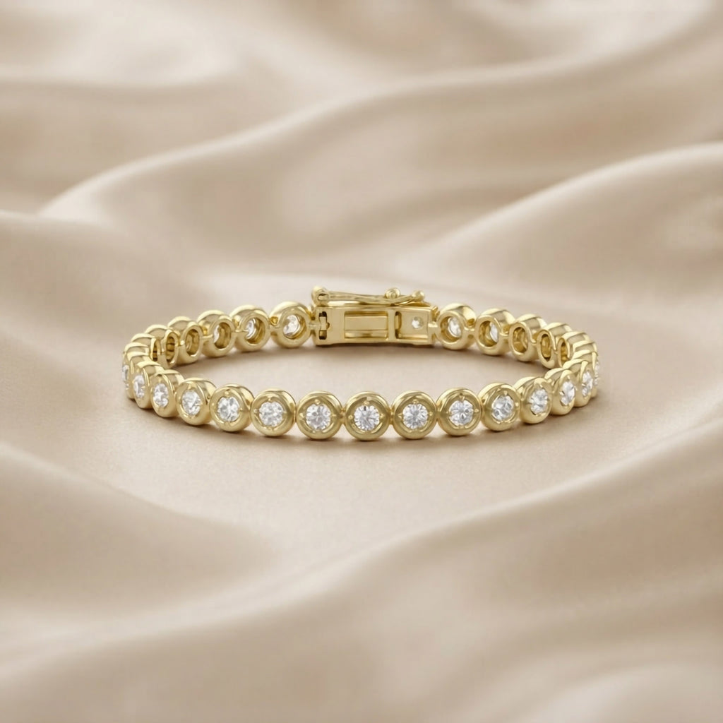 2.15 TCW Round Shape  Lab Grown Diamond Tennis Bracelet