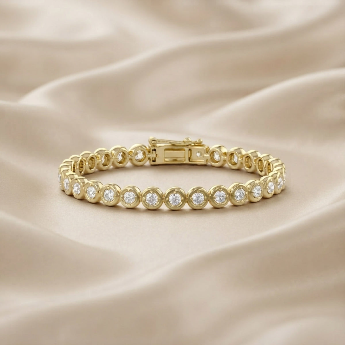 2.15 TCW Round Shape  Lab Grown Diamond Tennis Bracelet