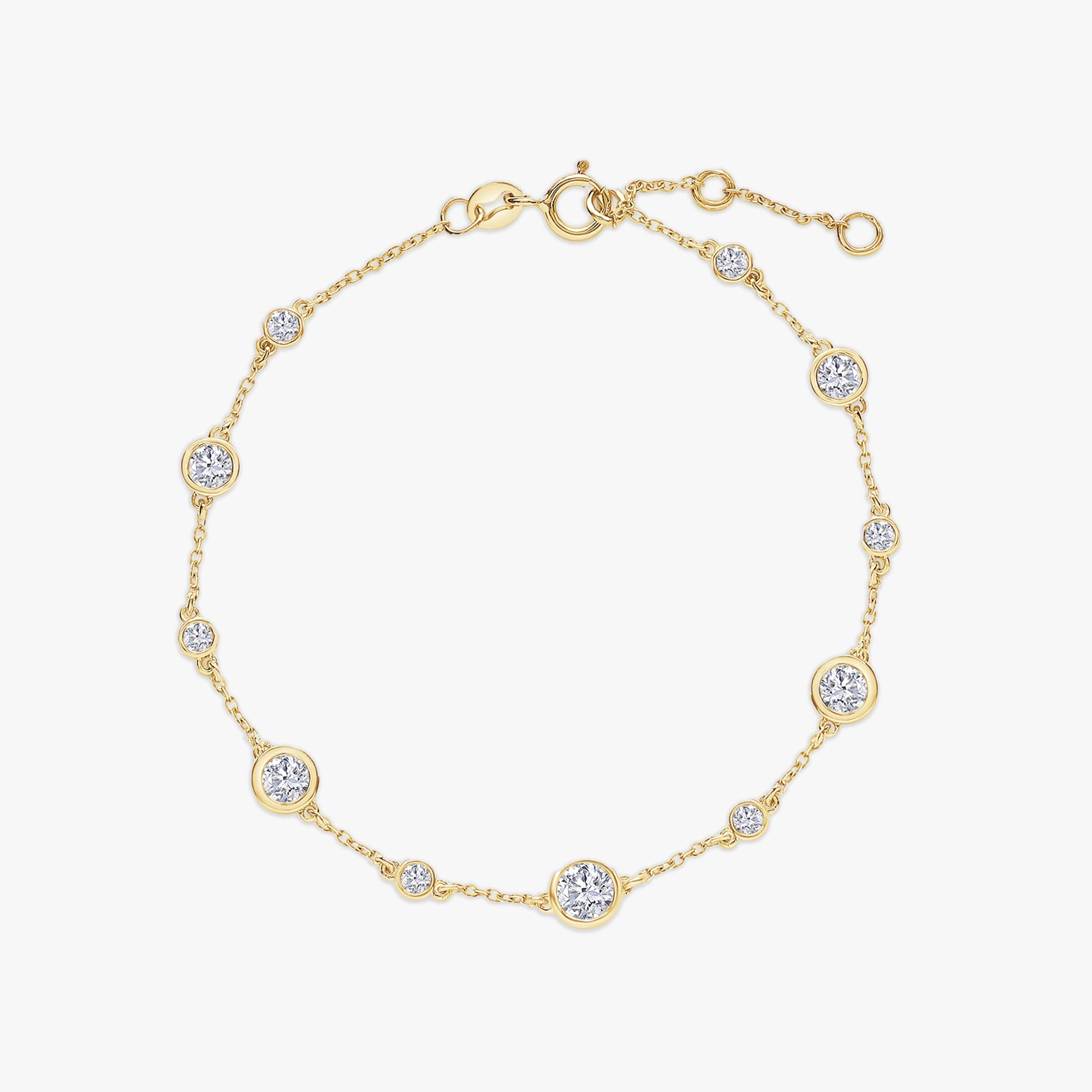 Round Shape 1.10 Carat Lab Grown Diamond Station Bracelet