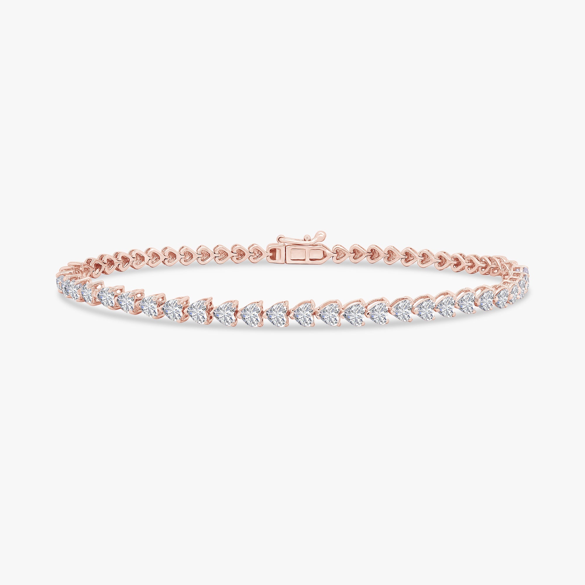 Heart Shape 2.95 Carat Lab Grown Diamond Tennis Bracelet