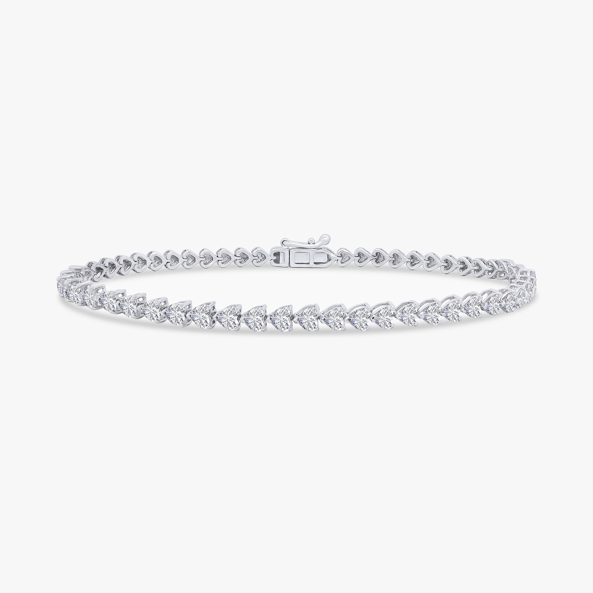 Heart Shape 2.95 Carat Lab Grown Diamond Tennis Bracelet