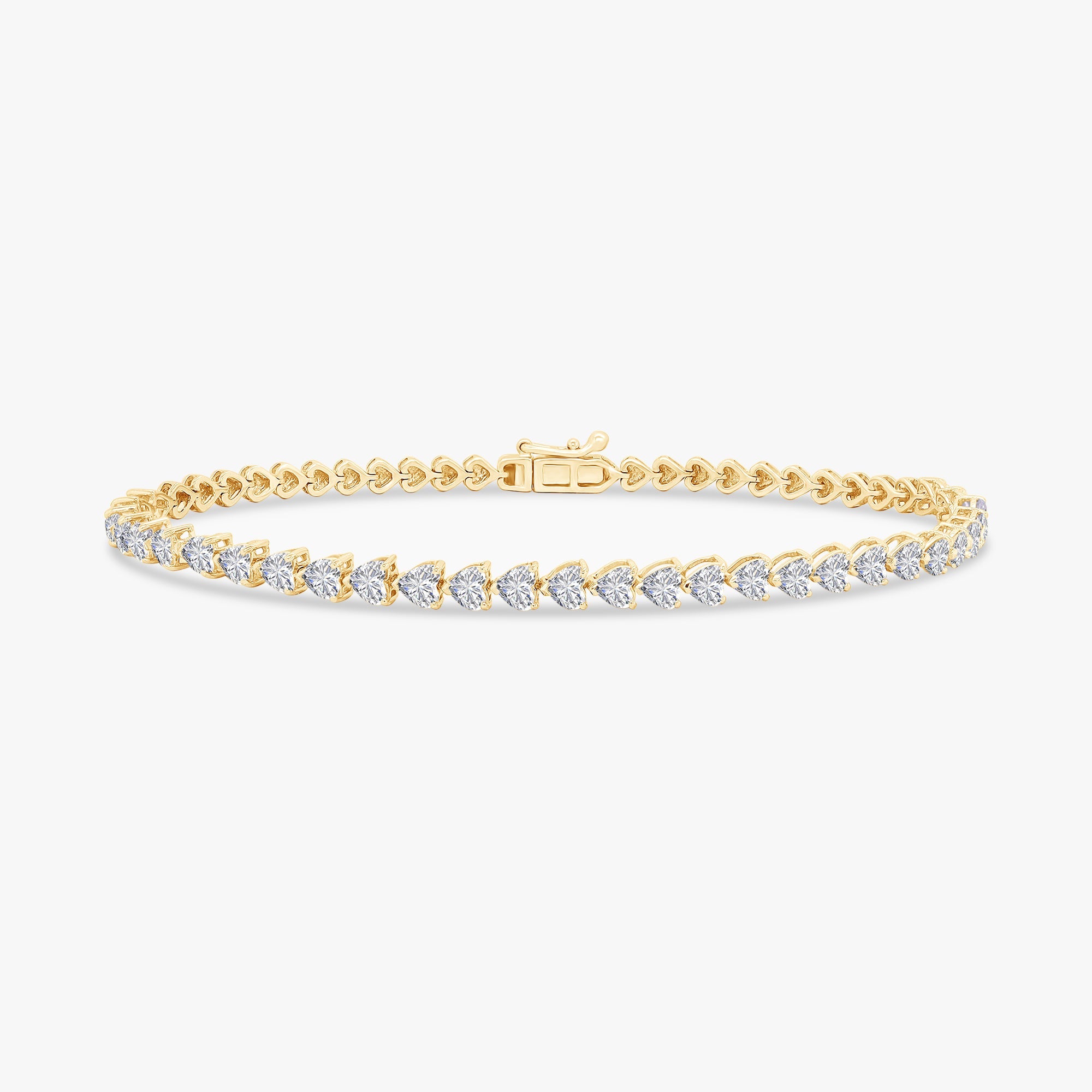 Heart Shape 2.95 Carat Lab Grown Diamond Tennis Bracelet