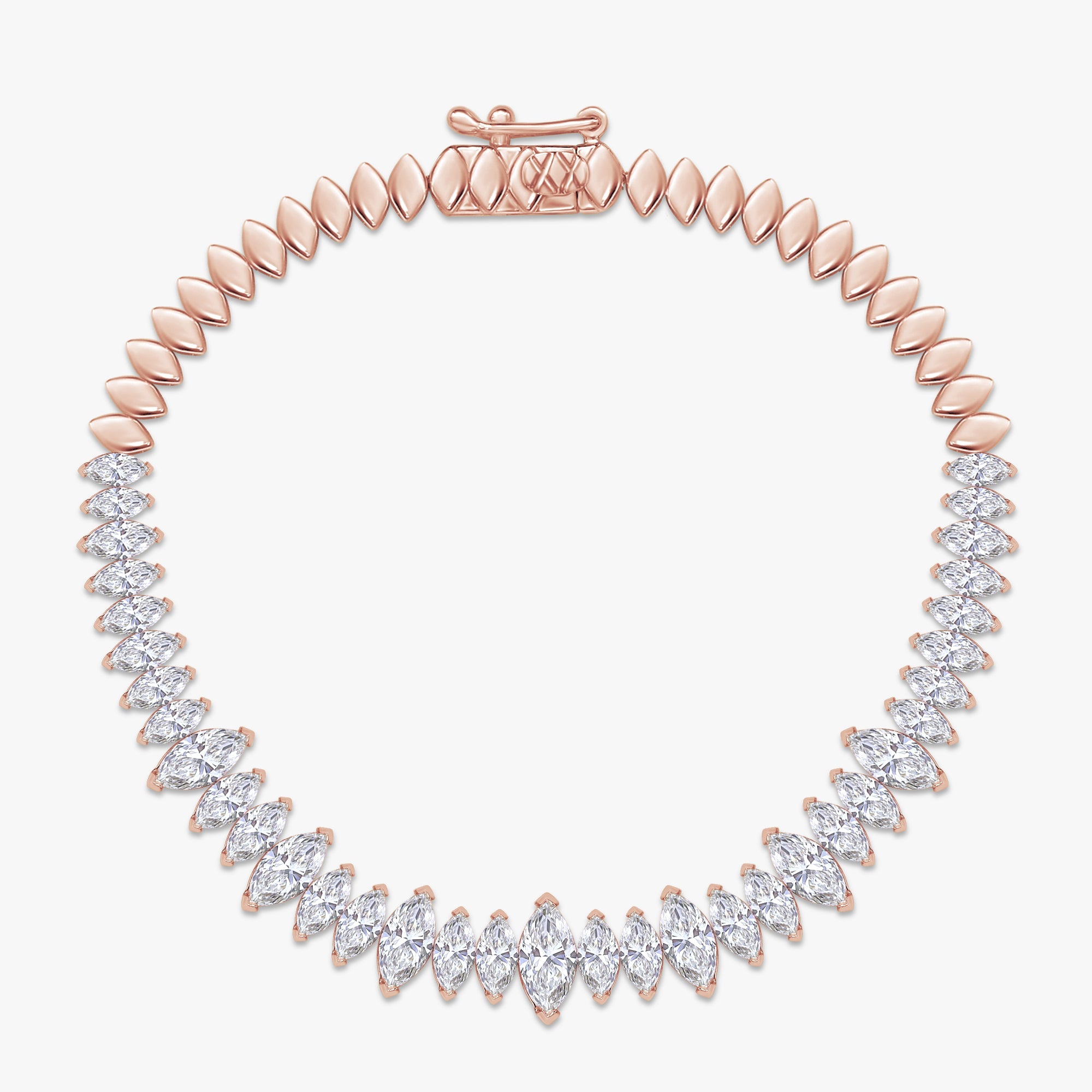 Marquise Shape 5.65 Carat Lab Grown Diamond Tennis Bracelet
