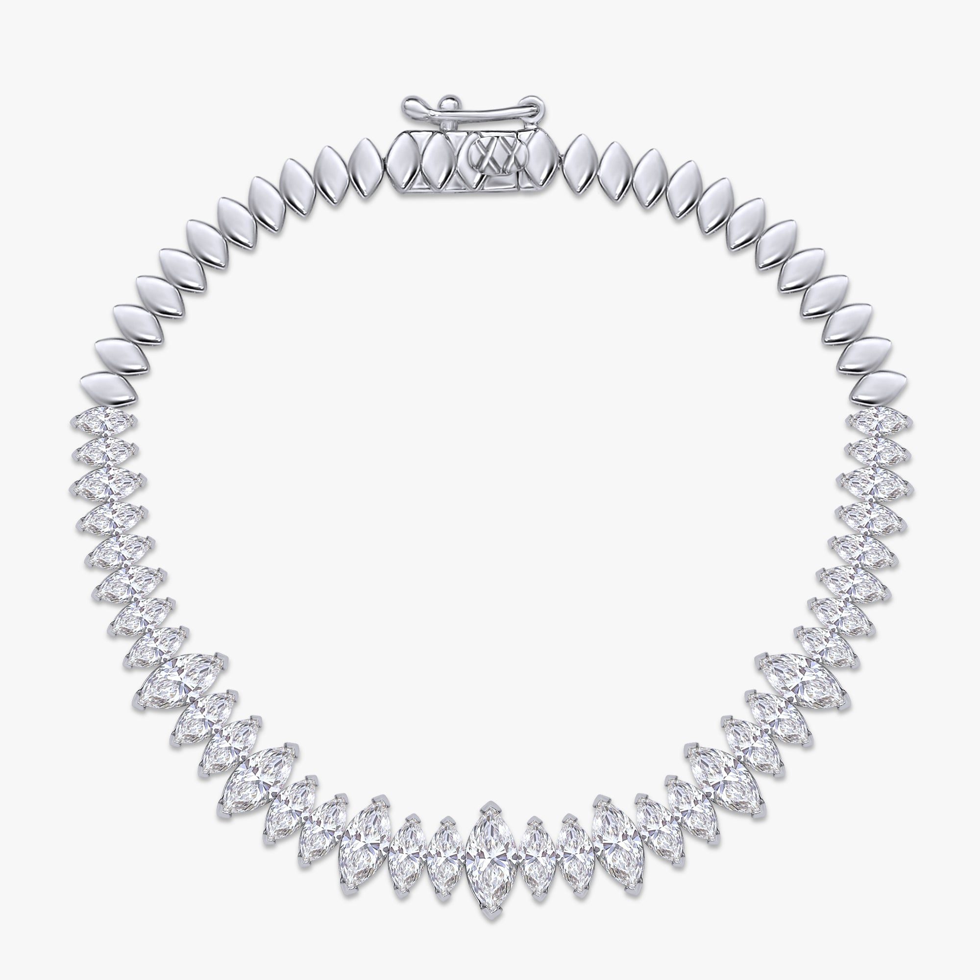 Marquise Shape 5.65 Carat Lab Grown Diamond Tennis Bracelet
