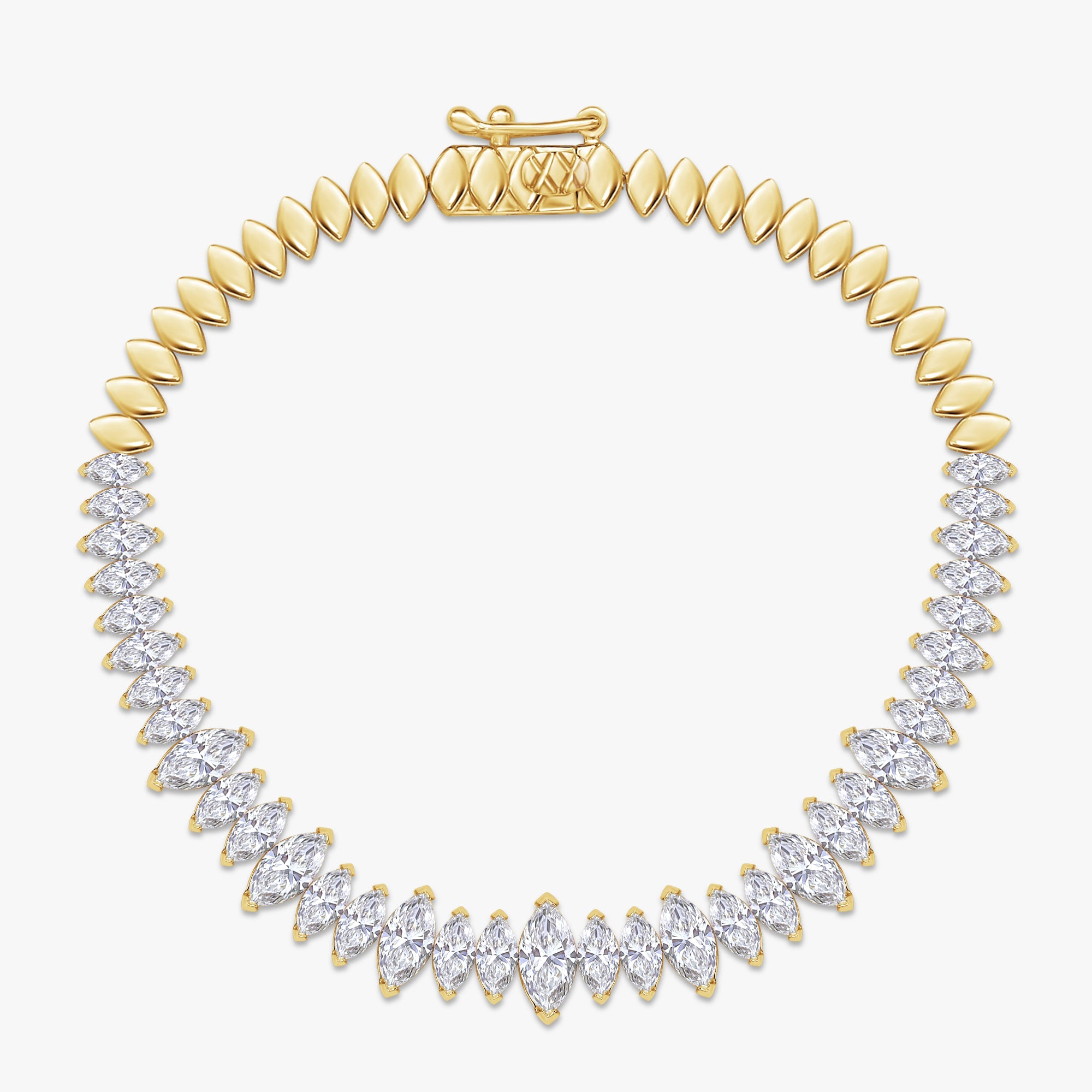 Marquise Shape 5.65 Carat Lab Grown Diamond Tennis Bracelet