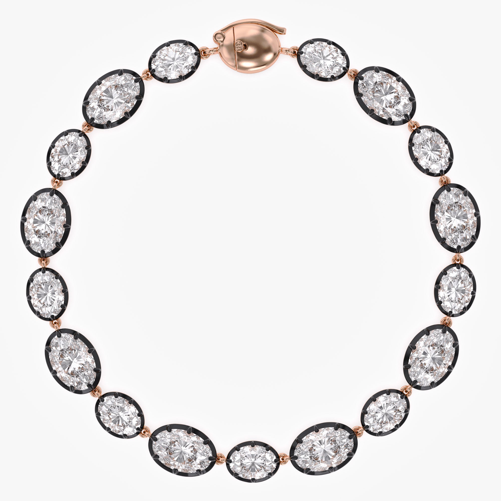 Oval Shape 16.10 Carat Lab Grown Diamond Two Tone Bracelet