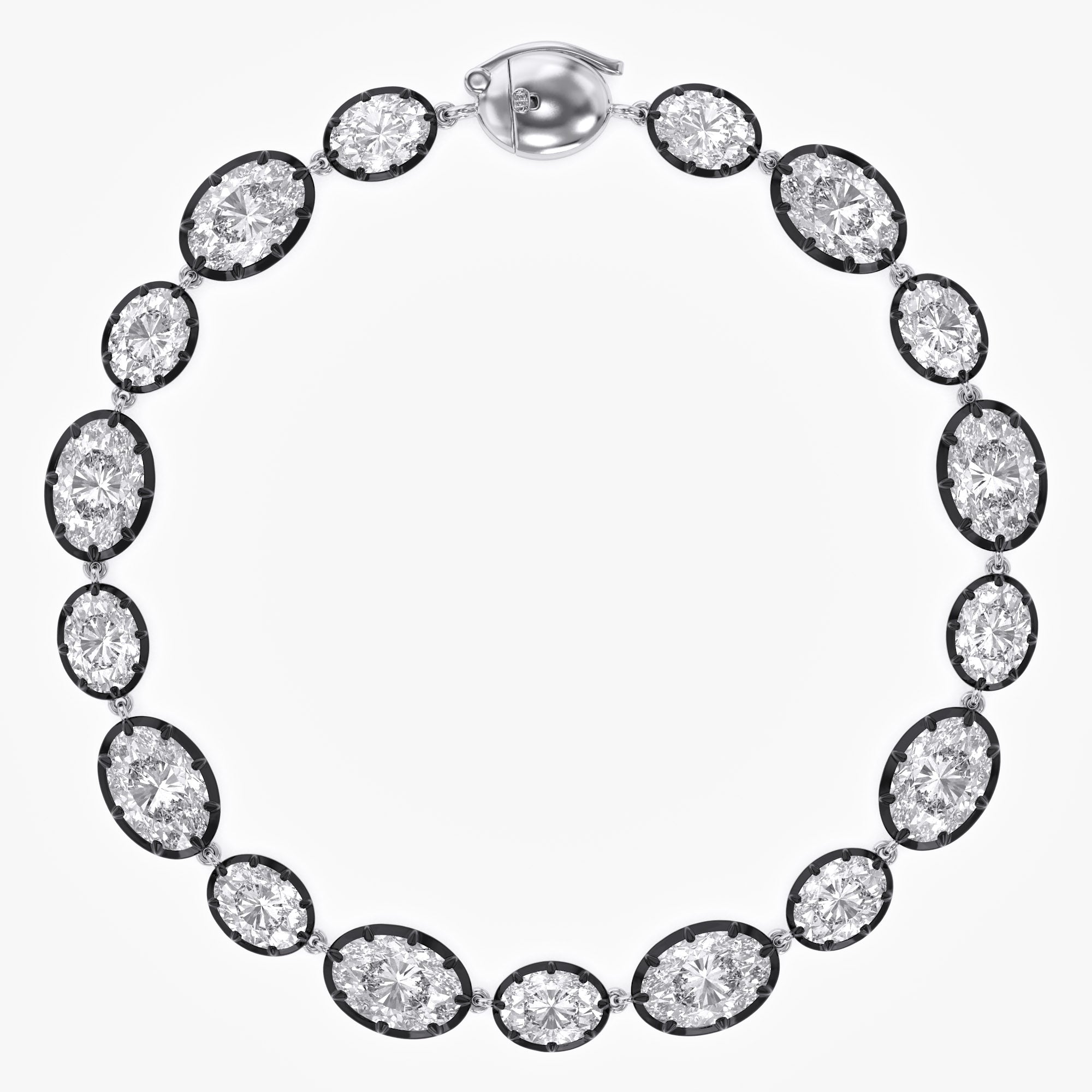 Oval Shape 16.10 Carat Lab Grown Diamond Two Tone Bracelet