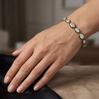 Oval Shape 16.10 Carat Lab Grown Diamond Two Tone Bracelet