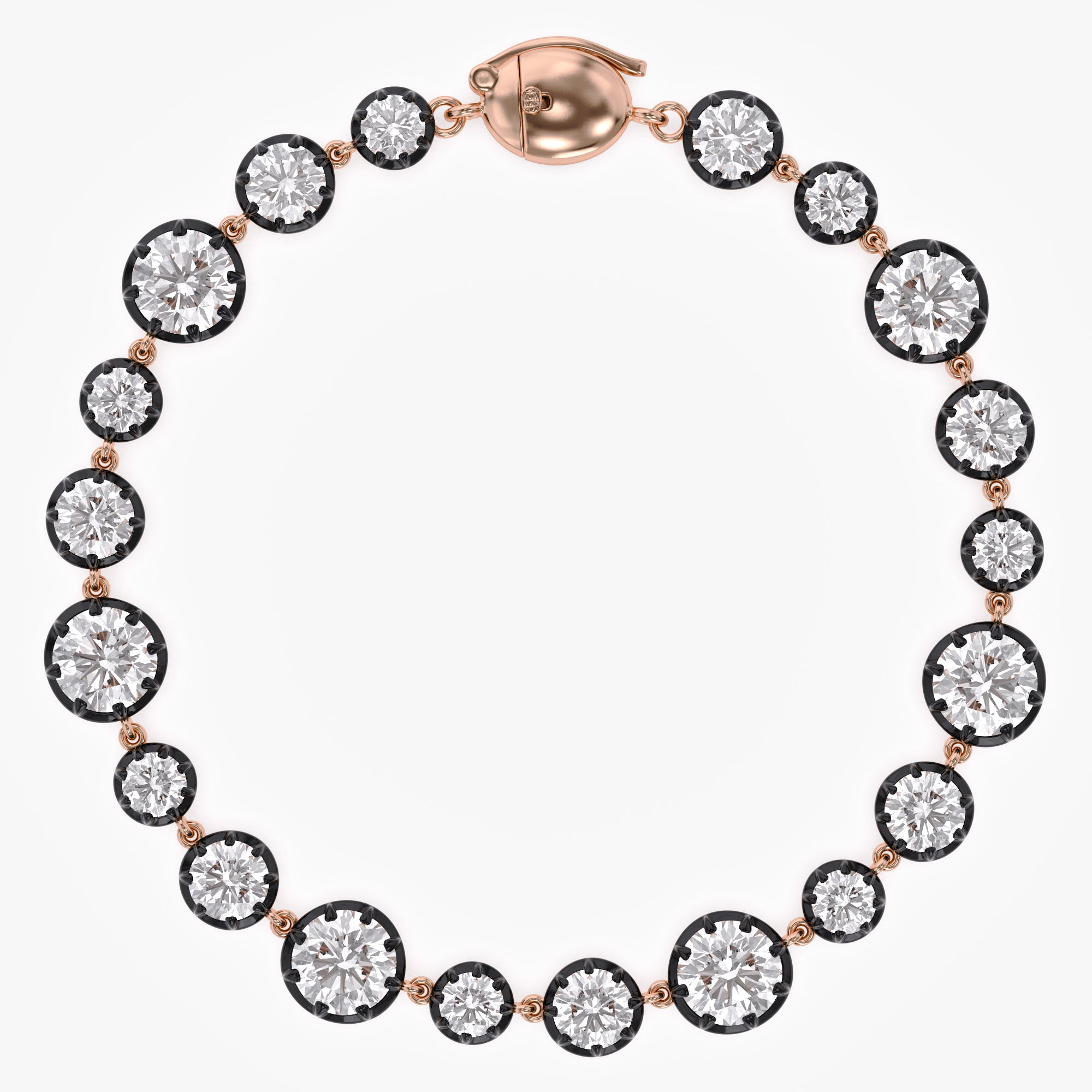 Round Shape 11.40 carat Lab grown Diamond Two Tone Bracelet