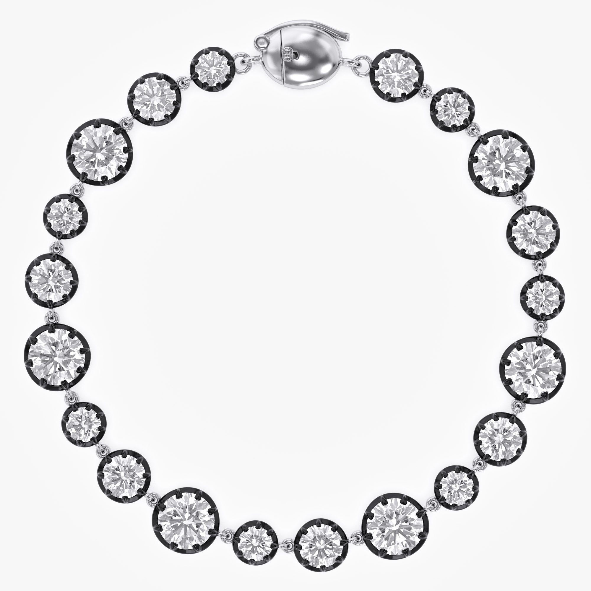 Round Shape 11.40 carat Lab grown Diamond Two Tone Bracelet