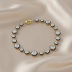 11.55 TCW Round Shape Lab Grown Diamond Two Tone Bracelet