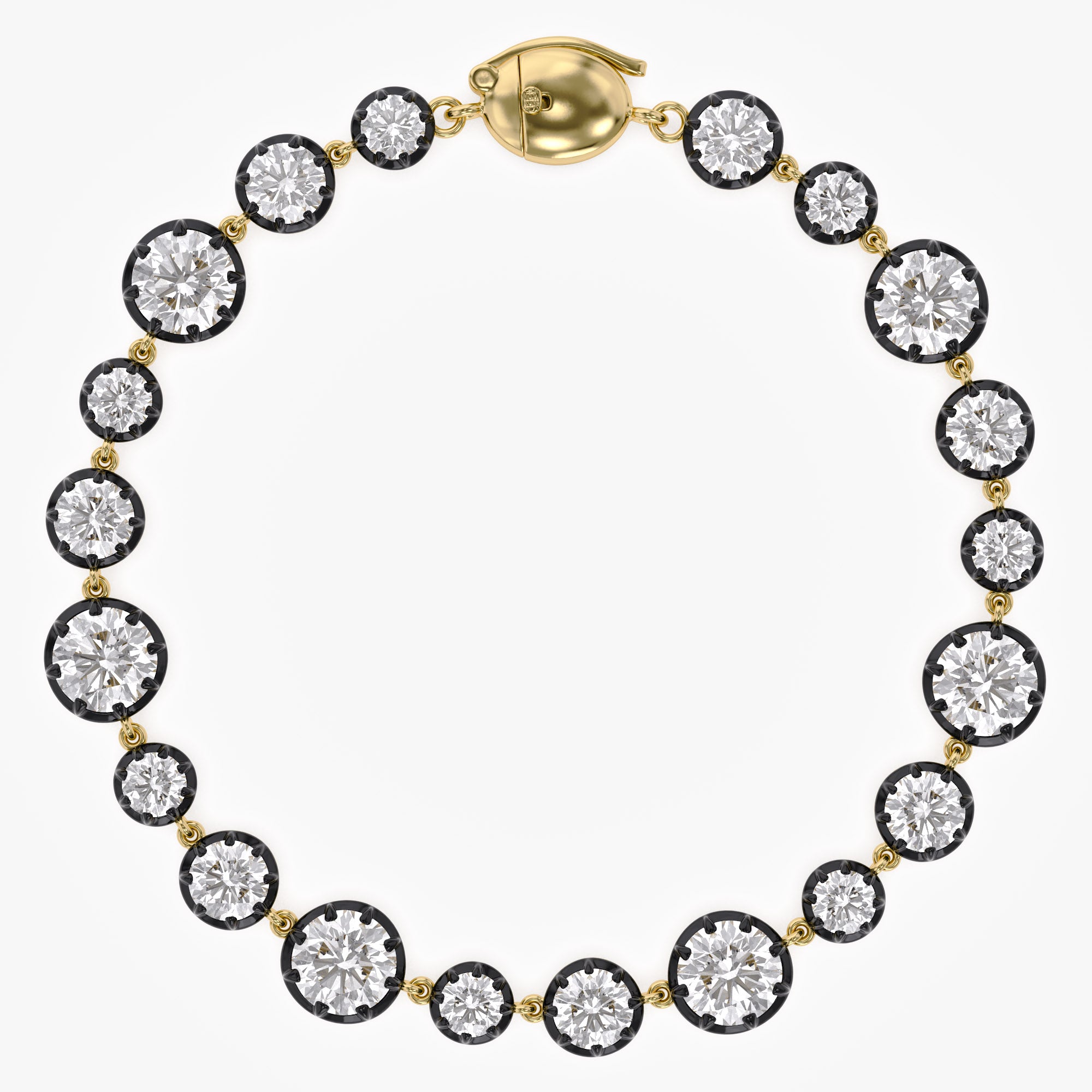Round Shape 11.40 carat Lab grown Diamond Two Tone Bracelet