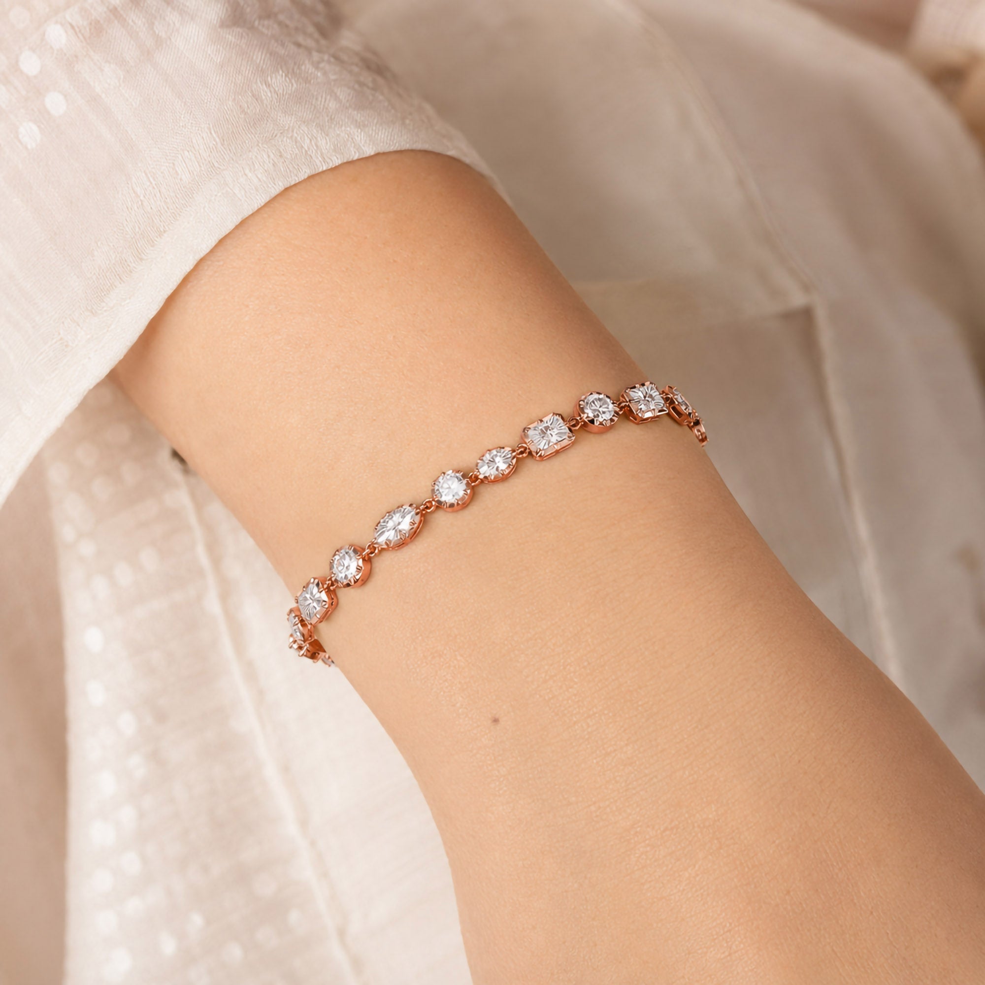 0.96 CTW Round Lab Grown Diamond Fashion Bracelet