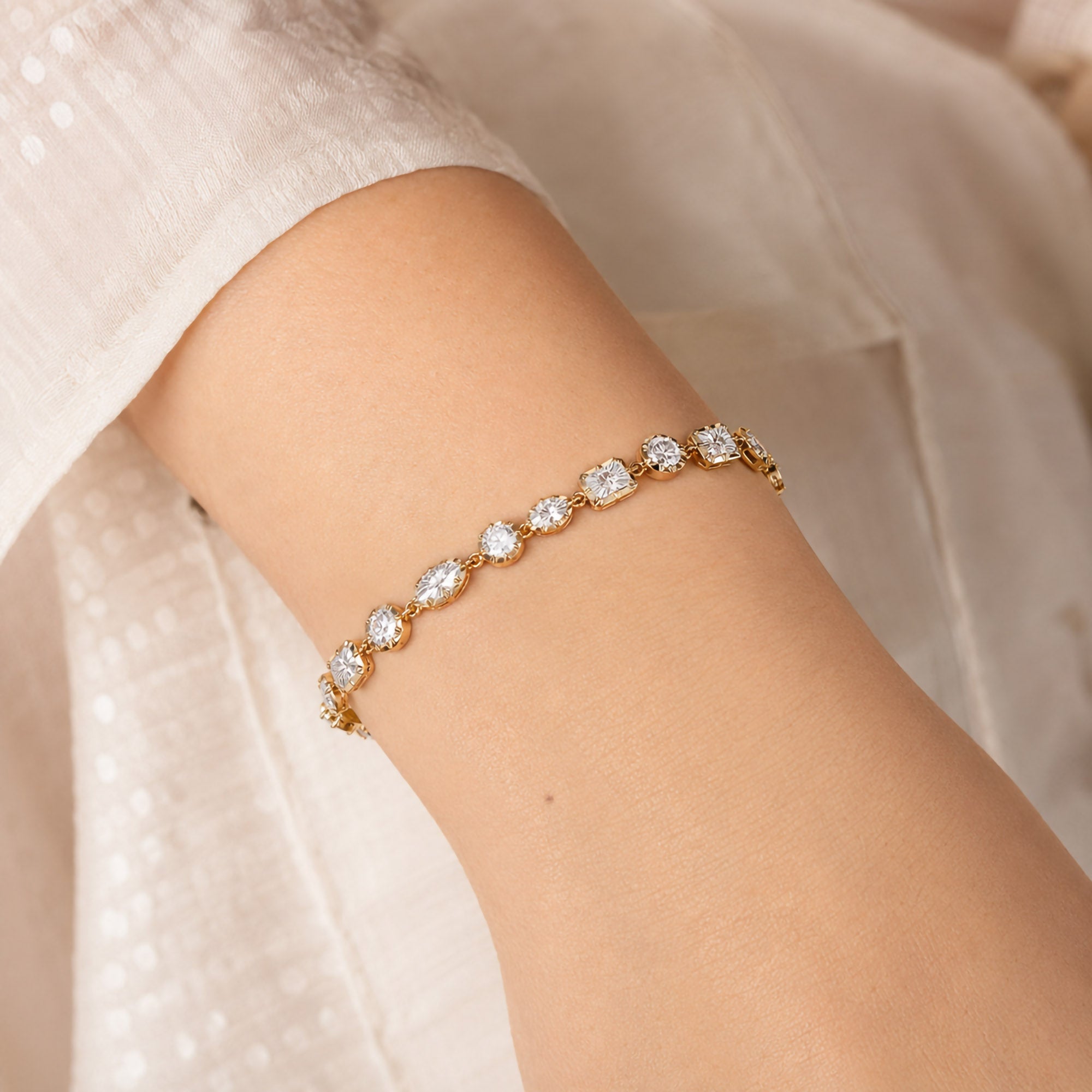 0.96 CTW Round Lab Grown Diamond Fashion Bracelet