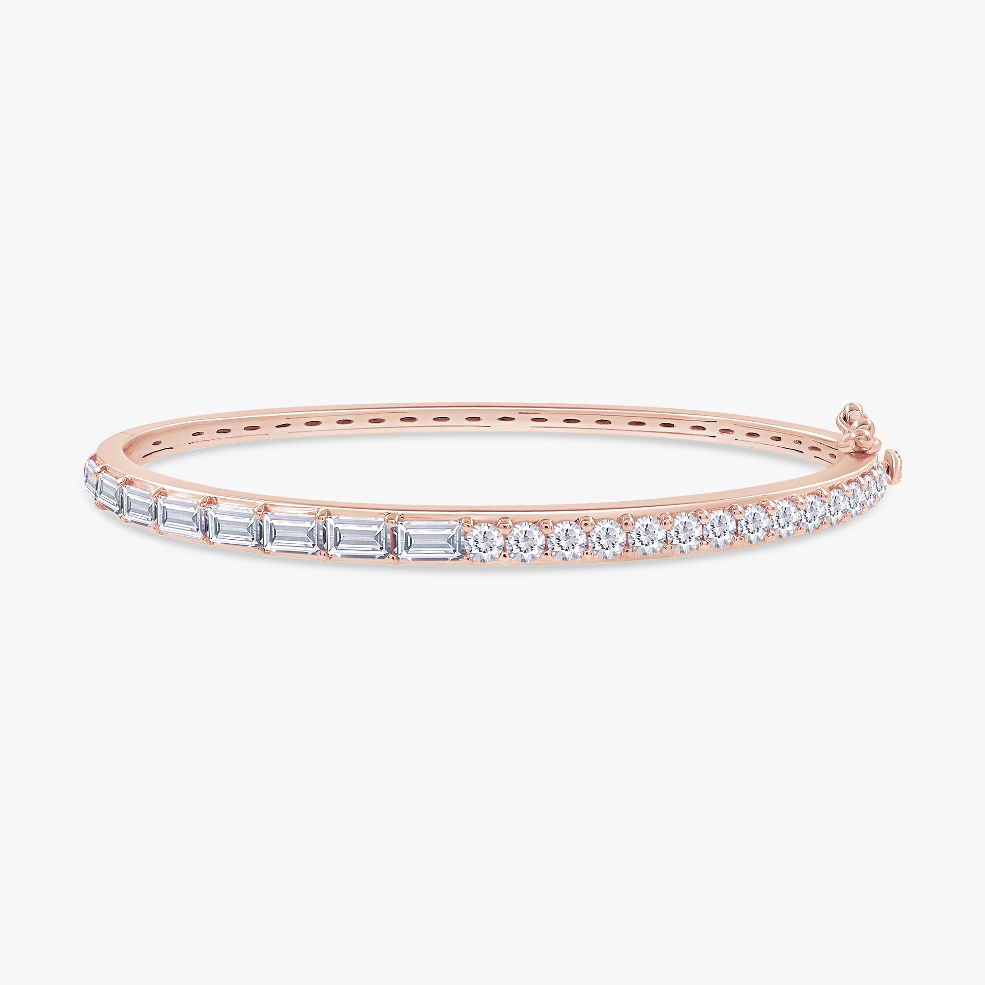 2.00 Carat Taper and Round Cut Lab Grown Diamond Tennis Bangle Bracelet