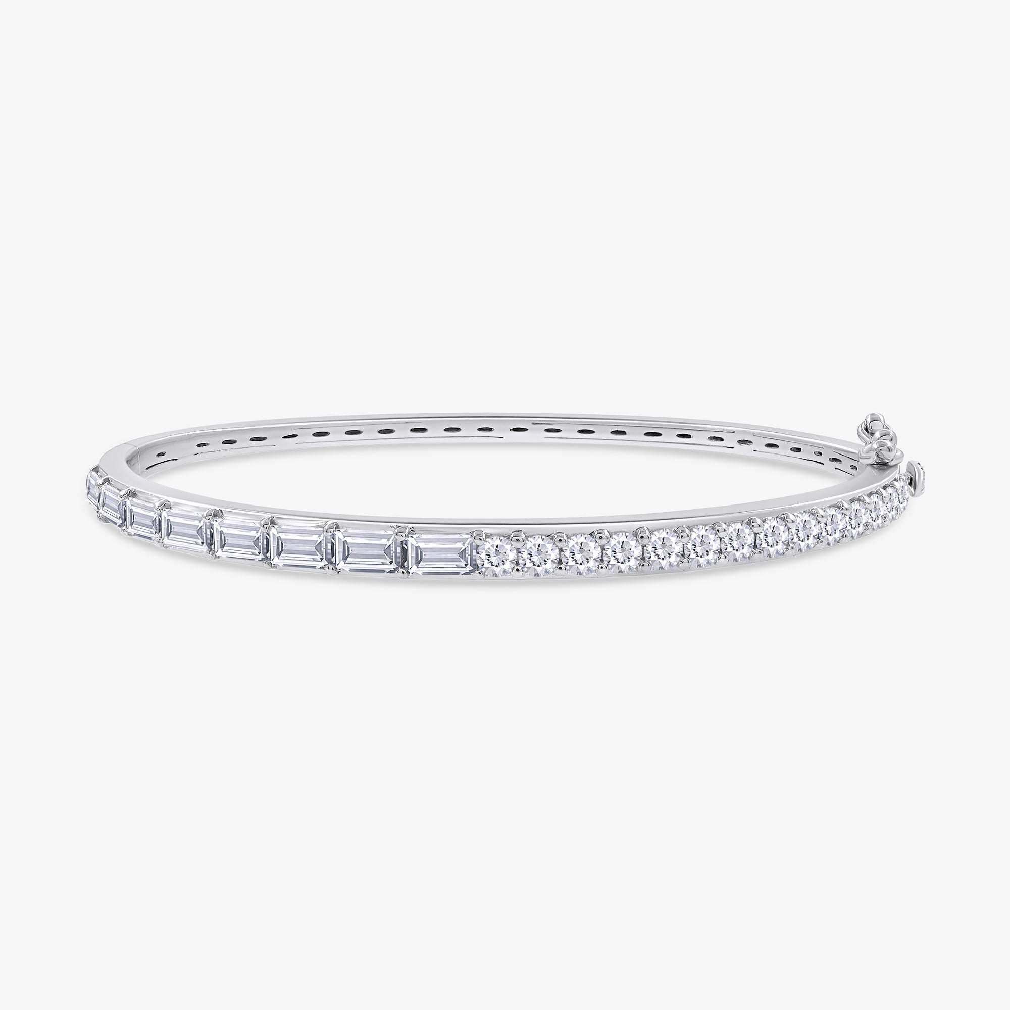 2.00 Carat Taper and Round Cut Lab Grown Diamond Tennis Bangle Bracelet