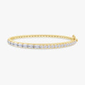 2.00 Carat Taper and Round Cut Lab Grown Diamond Tennis Bangle Bracelet