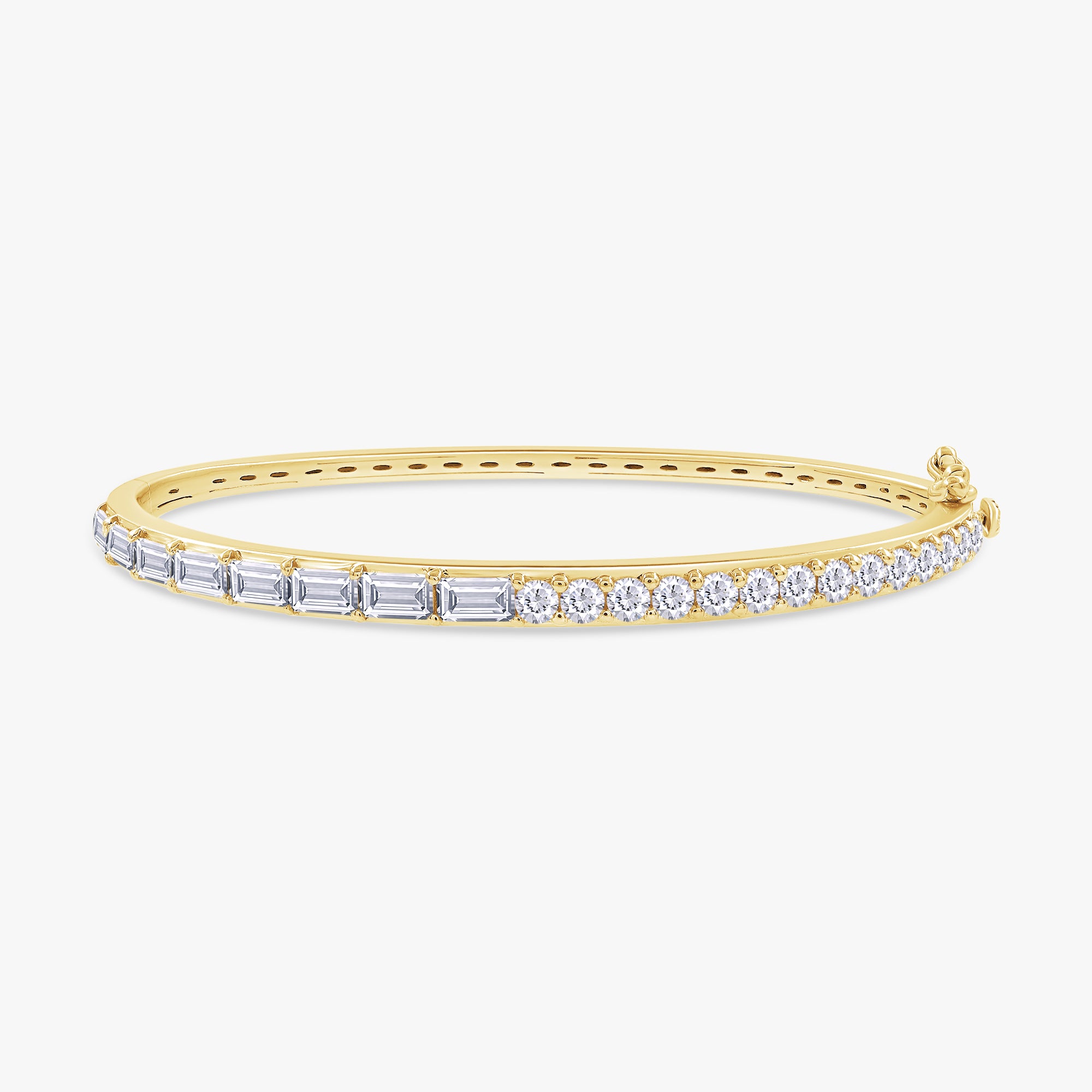2.00 Carat Taper and Round Cut Lab Grown Diamond Tennis Bangle Bracelet