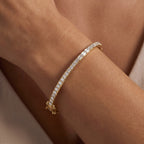 2.00 Carat Taper and Round Cut Lab Grown Diamond Tennis Bangle Bracelet
