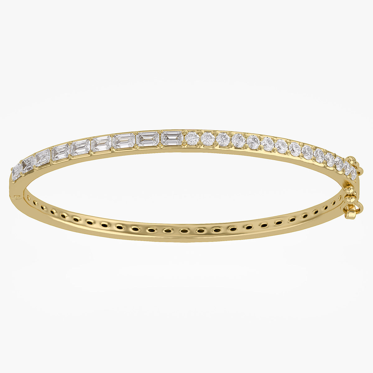 2.00 Carat Taper and Round Cut Lab Grown Diamond Tennis Bangle Bracelet