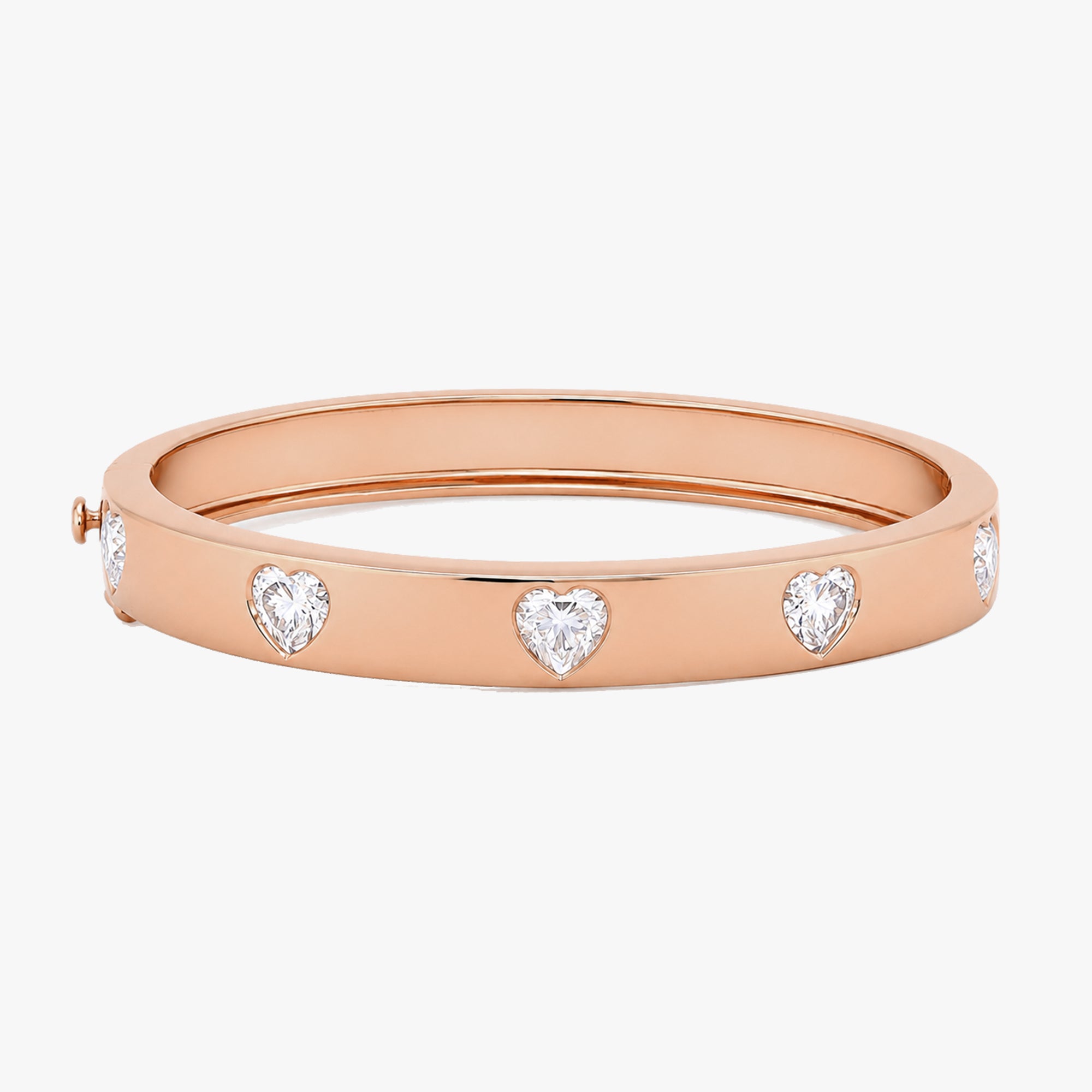 2.40 Carat Heart Shape Lab Grown Diamond Bangle Bracelet