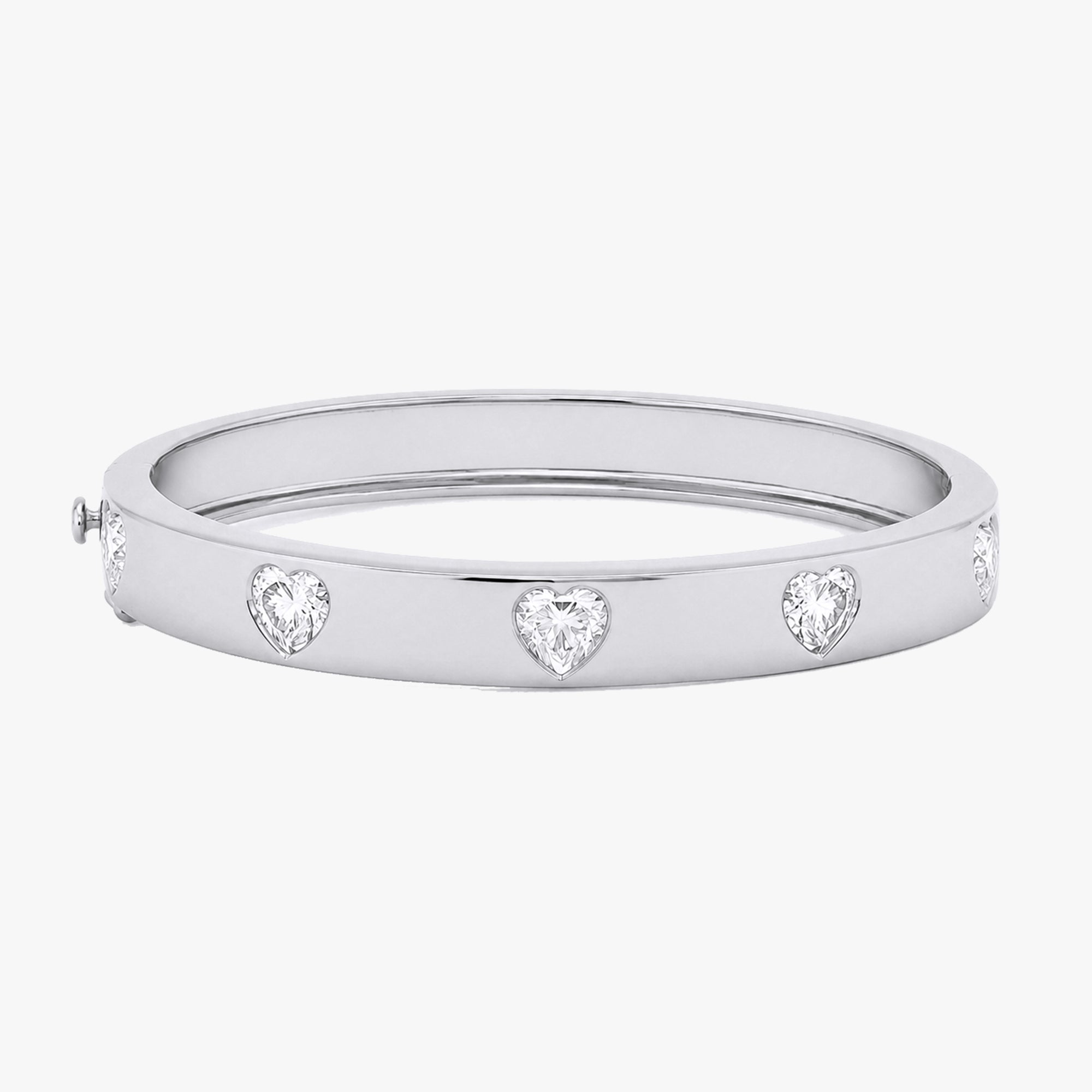 2.40 Carat Heart Shape Lab Grown Diamond Bangle Bracelet