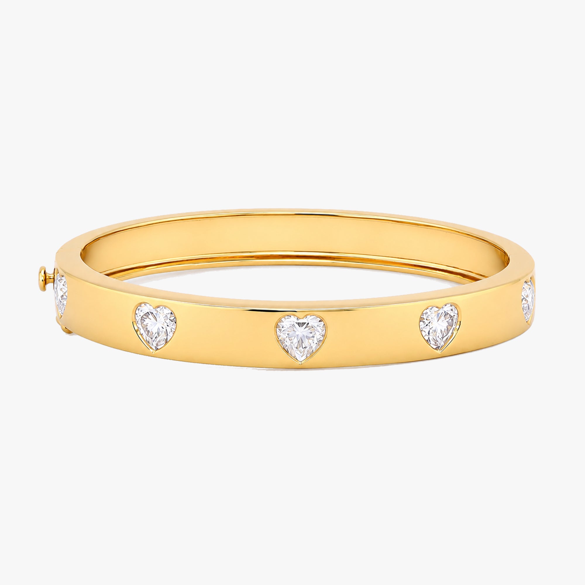 2.40 Carat Heart Shape Lab Grown Diamond Bangle Bracelet